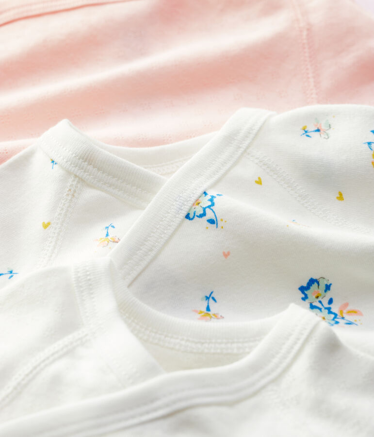 Lot de 3 bodies crois&eacute;s manches longues b&eacute;b&eacute; en coton biologique variante 1